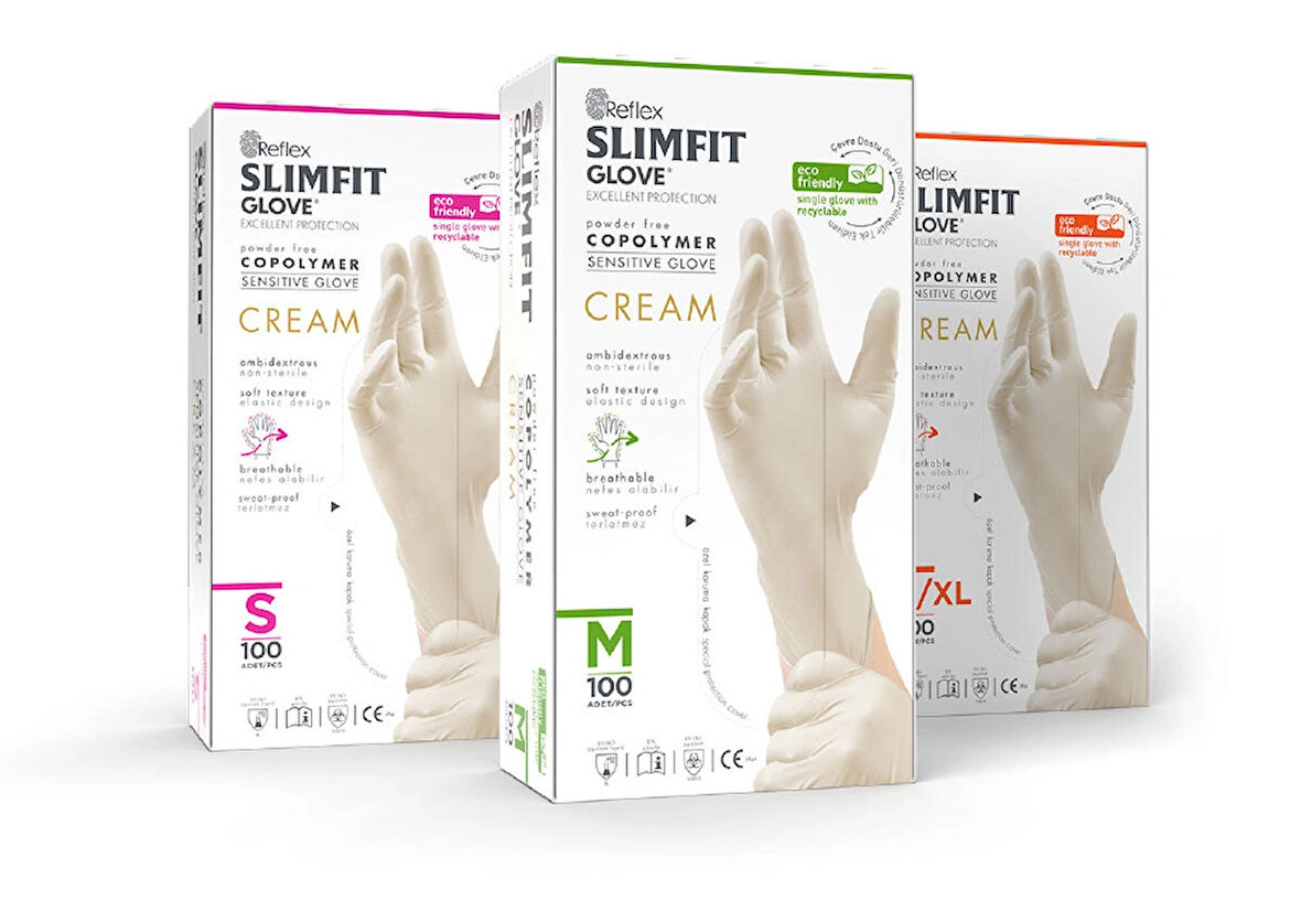 SLİMFİT GLOVE TEK KULLANIMLIK PUDRASIZ ELDİVEN BEJ 100' LÜ