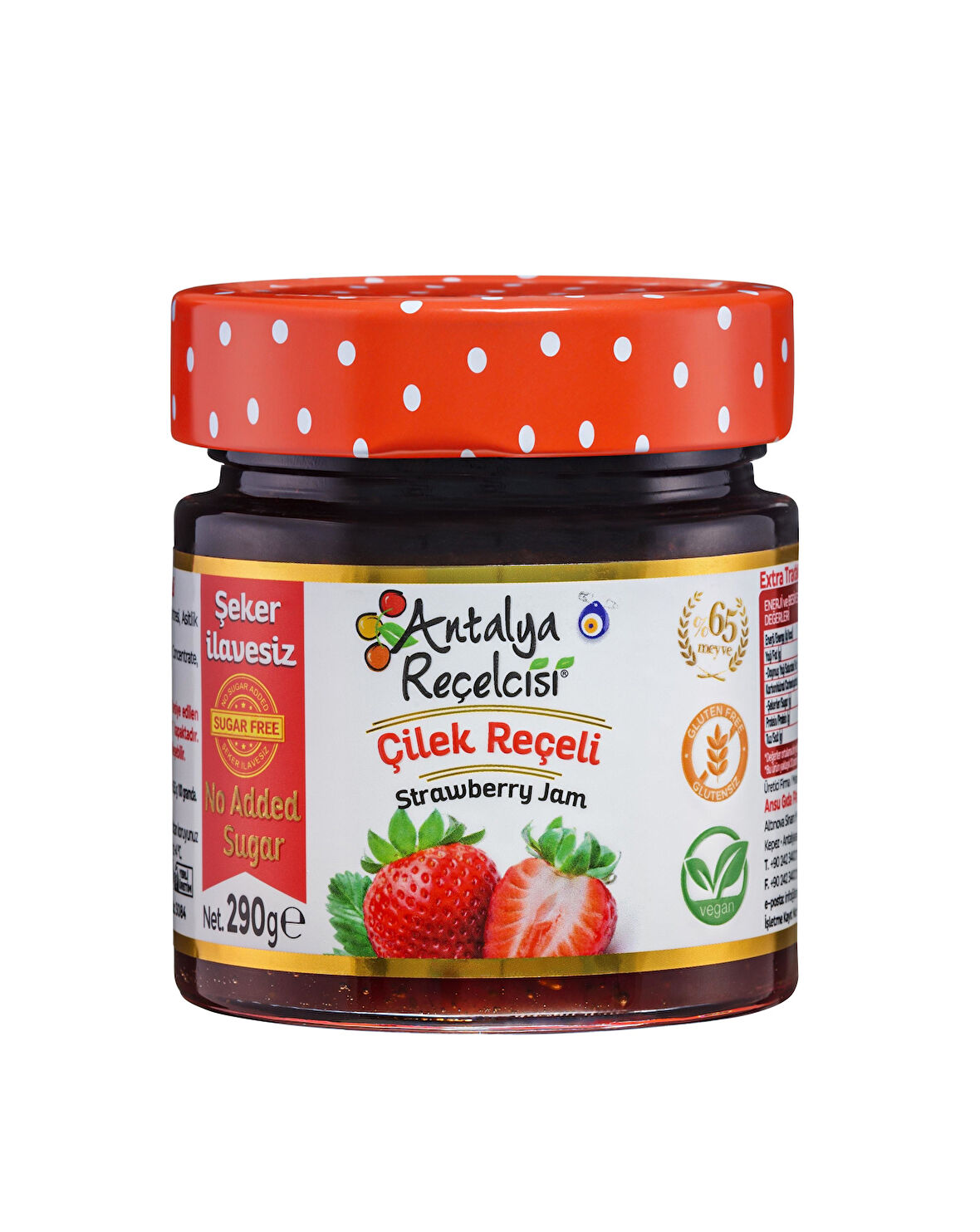 Çilek Reçeli 290g Rafine Şeker İlavesiz