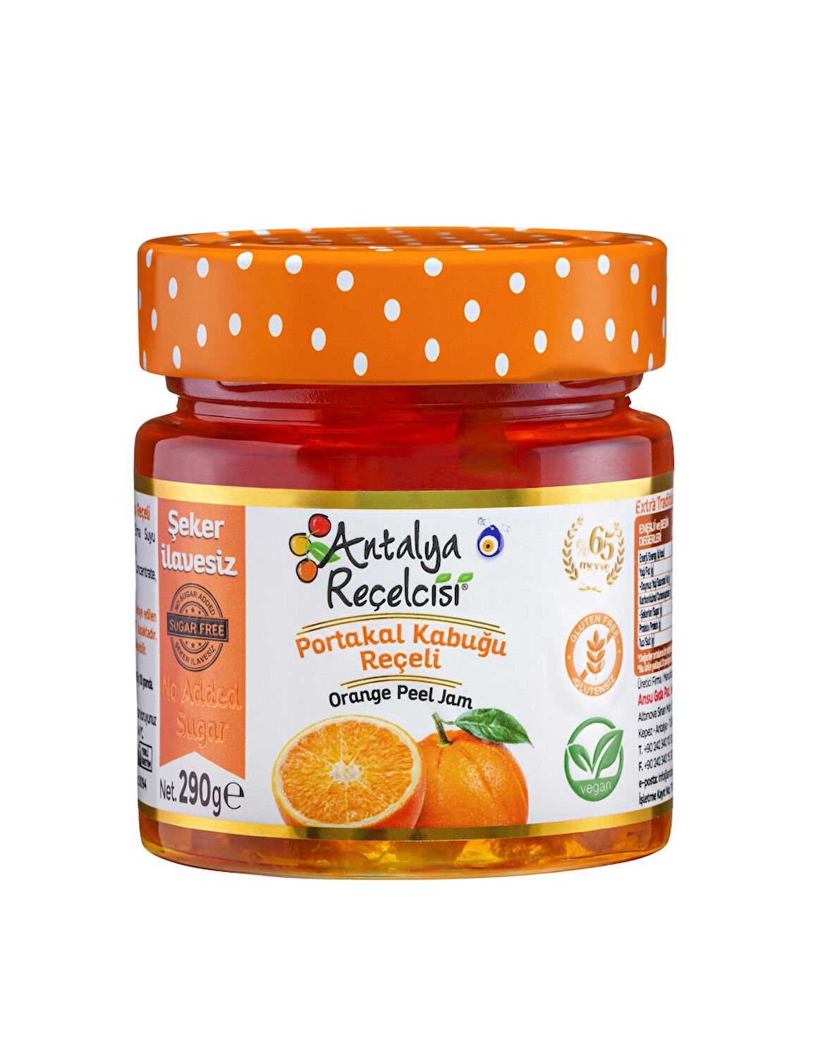 Antalya Reçelcisi Portakal Kabuğu Reçeli 290g Şekeri Meyveden 