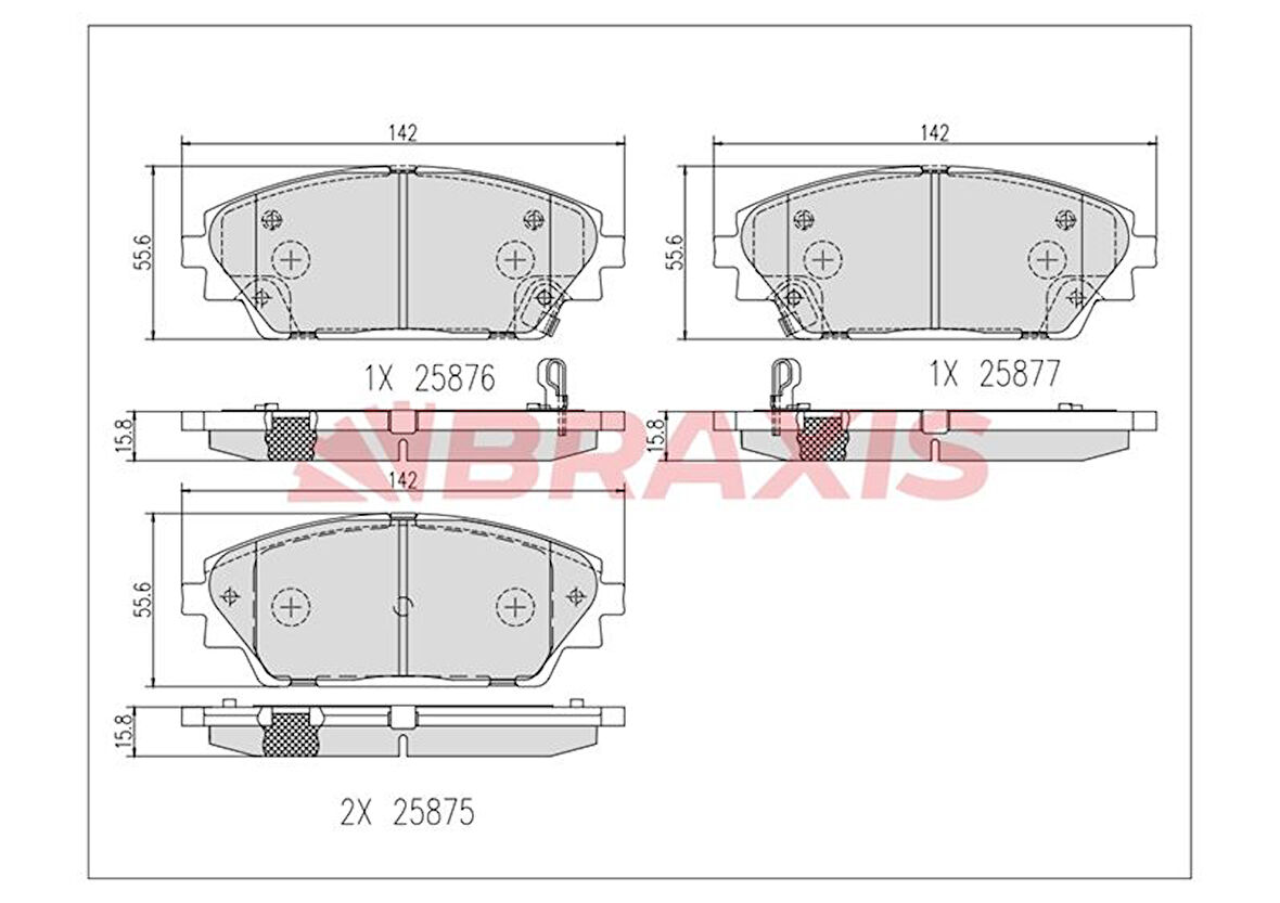 Mazda Fren Balatası On Mazda CX 3 15-> Mazda 3 13-> - Braxıs Aa0671