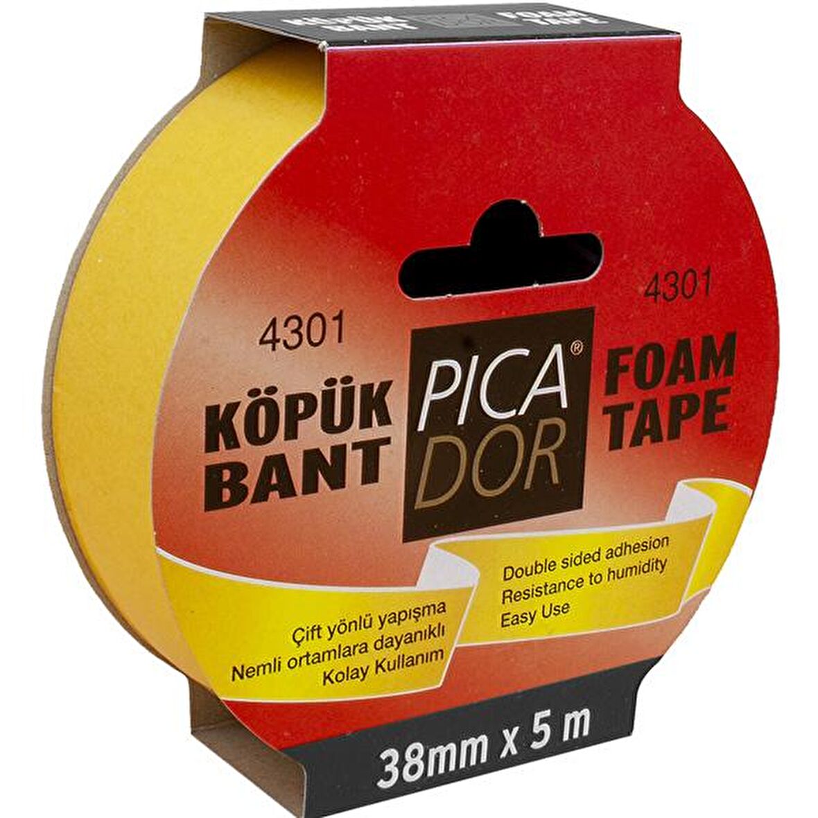 Picador Çift Taraflı Bant Köpük Rulo Askılı 38mmx5m 4301