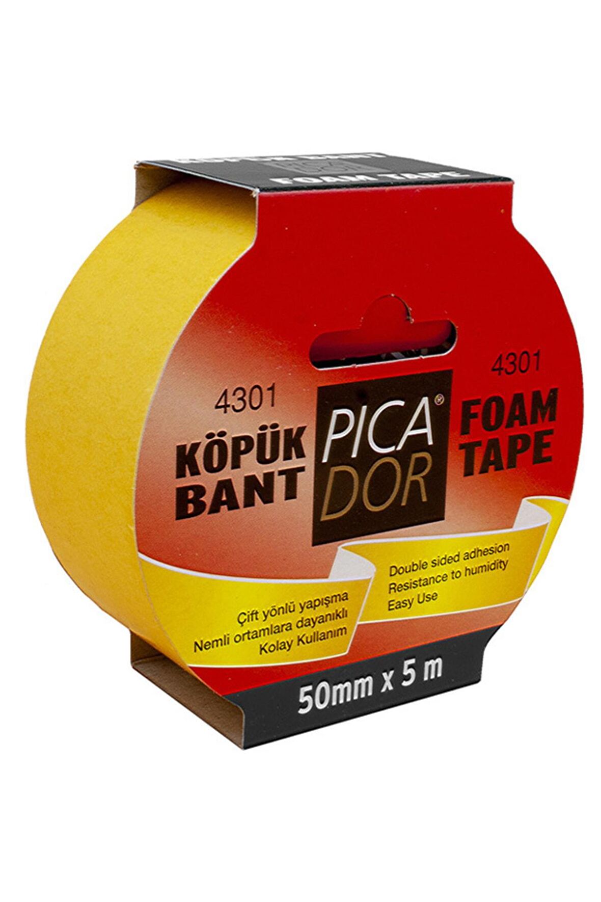 Çift Taraflı Bant Köpük Rulo Askılı 50mmx5m 4301