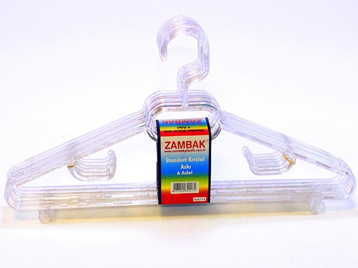 EminHome Şeffaf Plastik Elbise Askısı 6 Lı