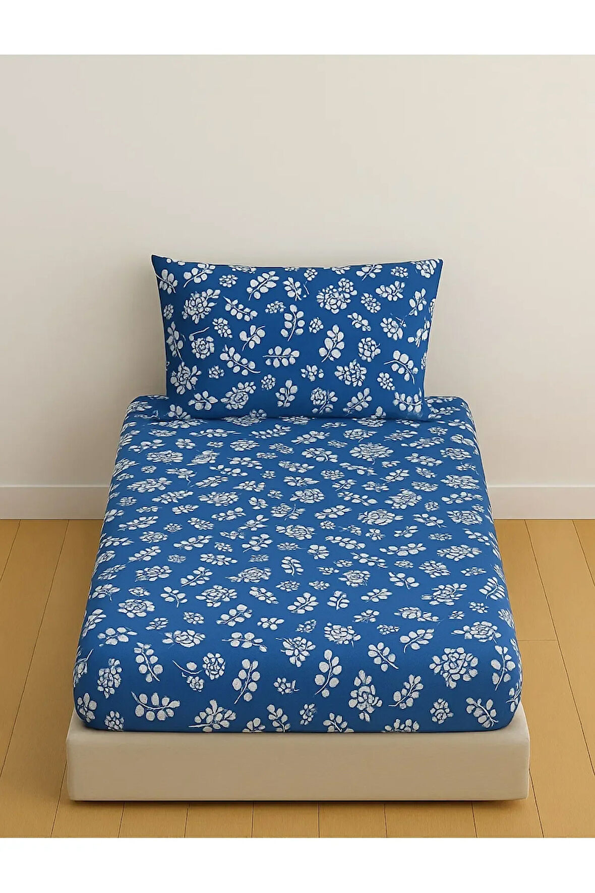 Tek Kişilik Desenli Lastikli Çarşaf Seti 100x200 Cm + 1 Yastık Kılıfı 50x70