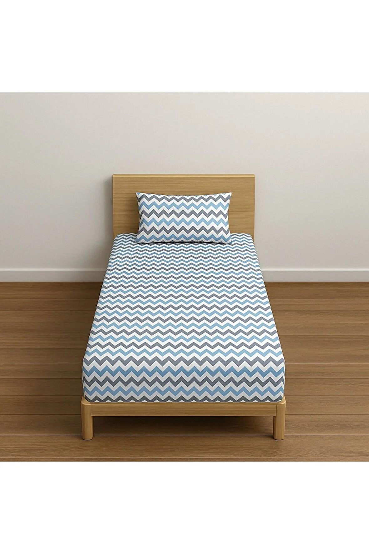 Tek Kişilik Desenli Lastikli Çarşaf Seti 100x200 Cm + 1 Yastık Kılıfı 50x70