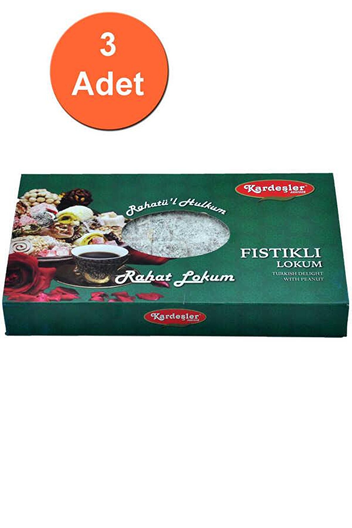 Kardeşler Fıstıklı Hediyelik Lokum 700 G x 3 Adet