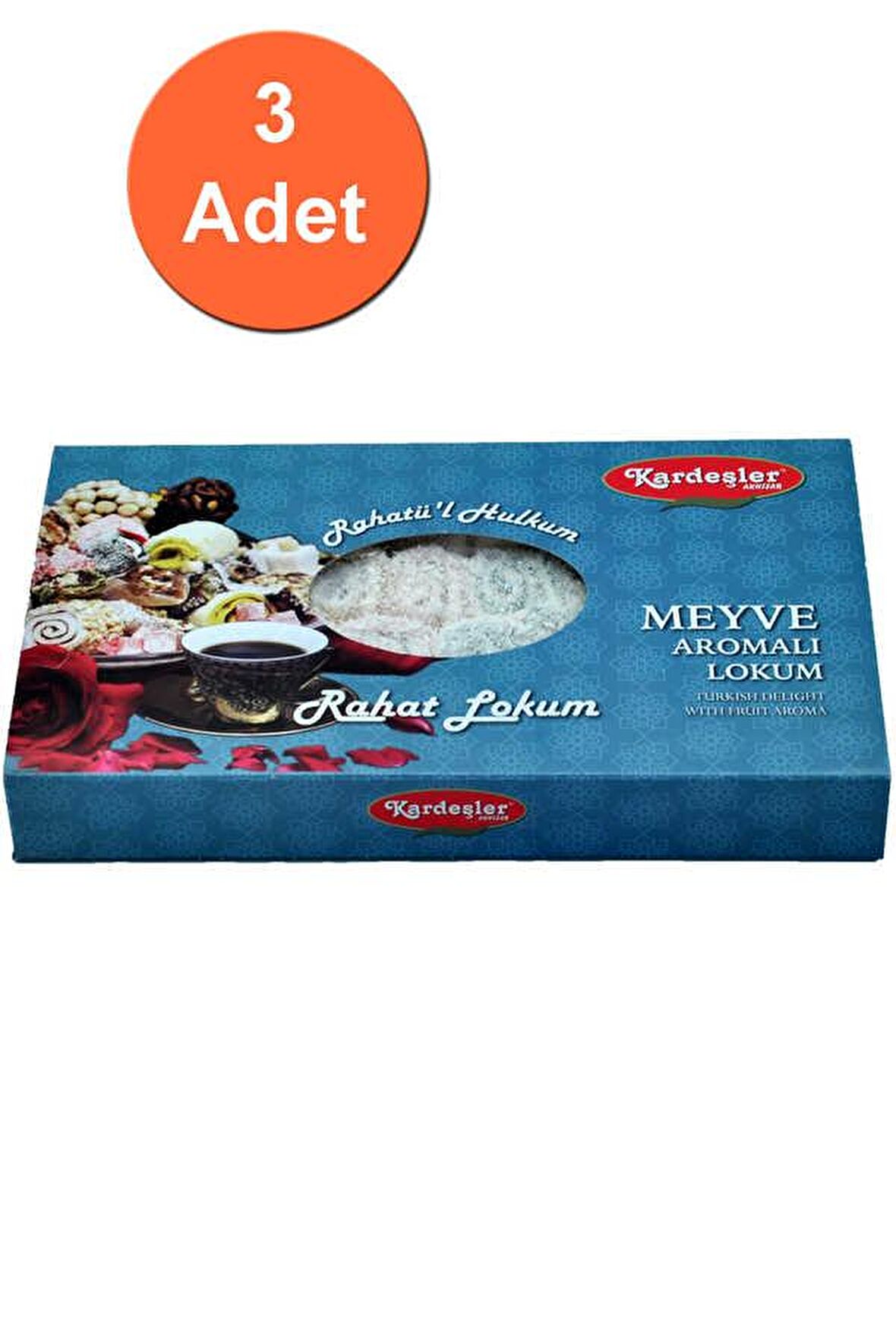 Kardeşler Meyve Aromalı Sarma Hediyelik Lokum 700 G x 3 Adet