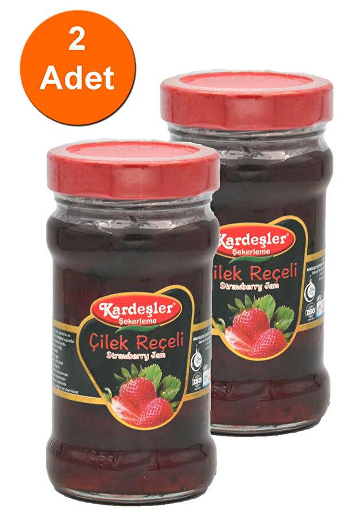 Kardeşler Çilek Reçeli Cam Kavanoz 380 G x 2 Adet