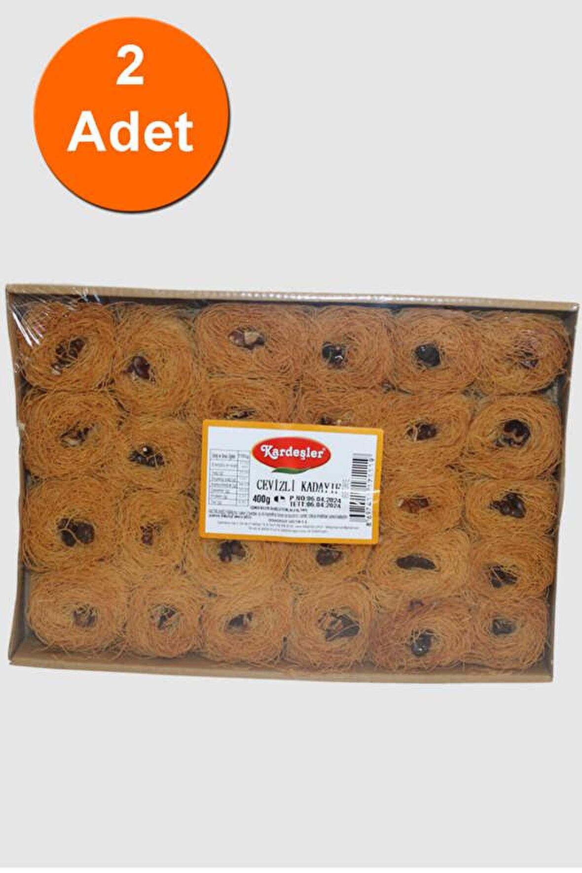 Kardeşler Cevizli Kızarmış Tel Kadayıf Kutu 400 G x 2 Adet