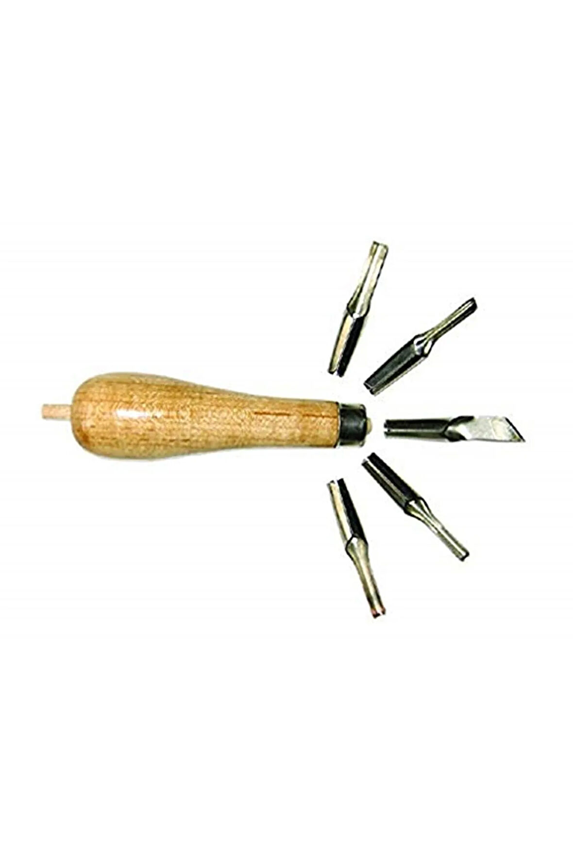 Linol Bıçak Seti Ahşap Sap 5 Uç