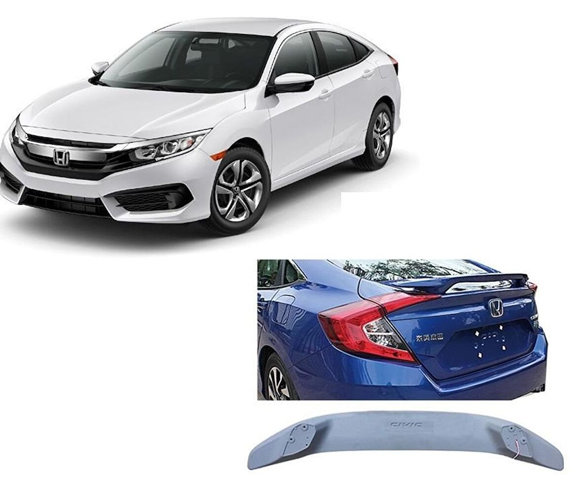 Honda civic fc5 uyumlu bagaj üstü spoiler ışıksız model 2016