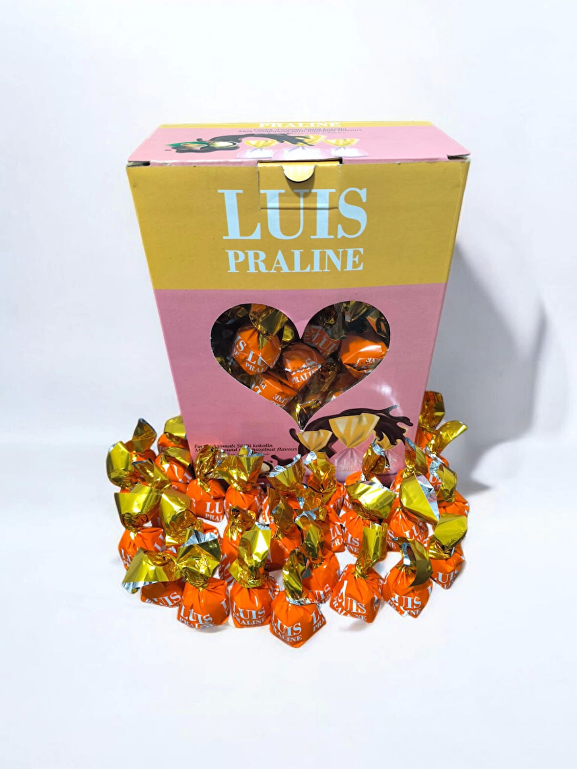 Luis Praline Fındık Aromalı Sütlü Kokolin Çikolatalı Şeker 2 Kg