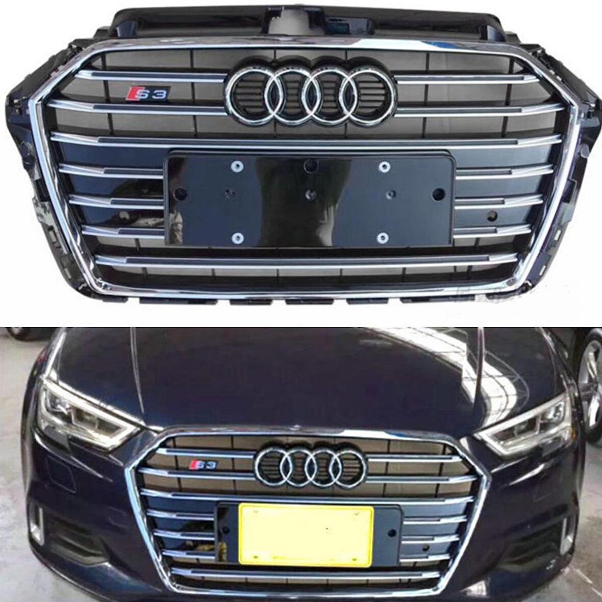 Audi a3 s3 ön panjur ızgara 2016+ 8v oem krom siyah - MAKYAJLI