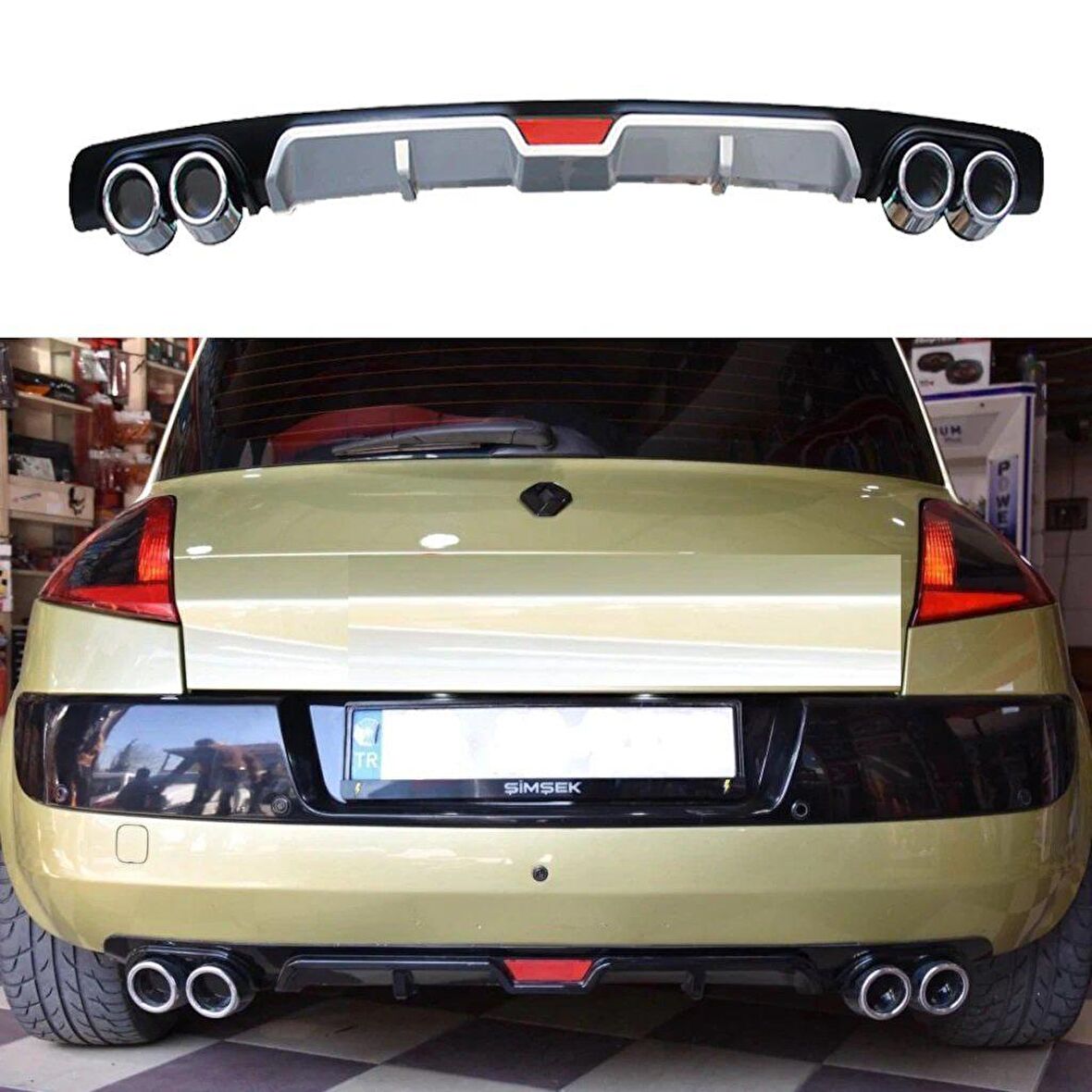 Renault megane 2 hb difüzör arka tampon eki 4 egzoz çıkışlı
