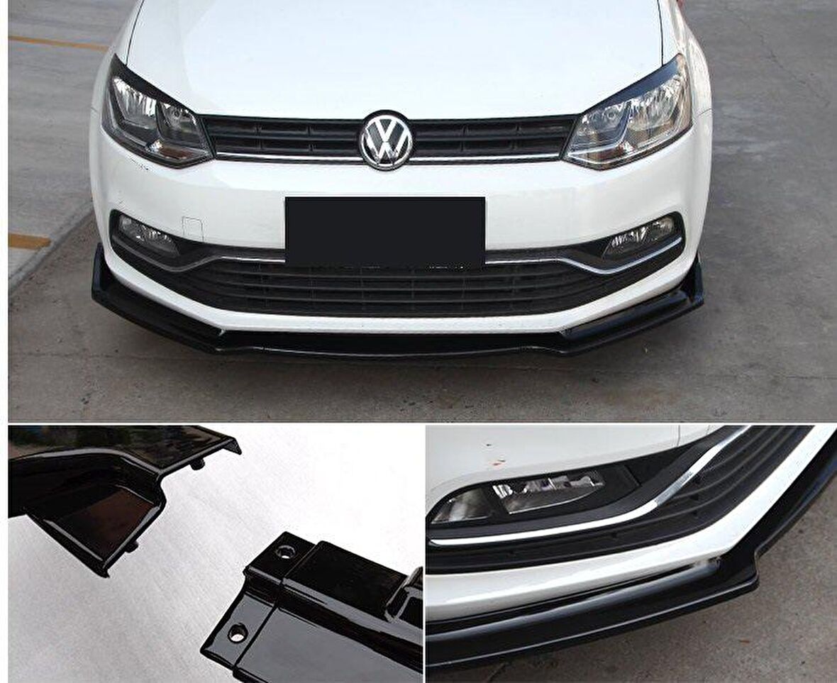 Vw polo 6c ön tampon altı lip 3 parça kulaklı 2014 / 2018