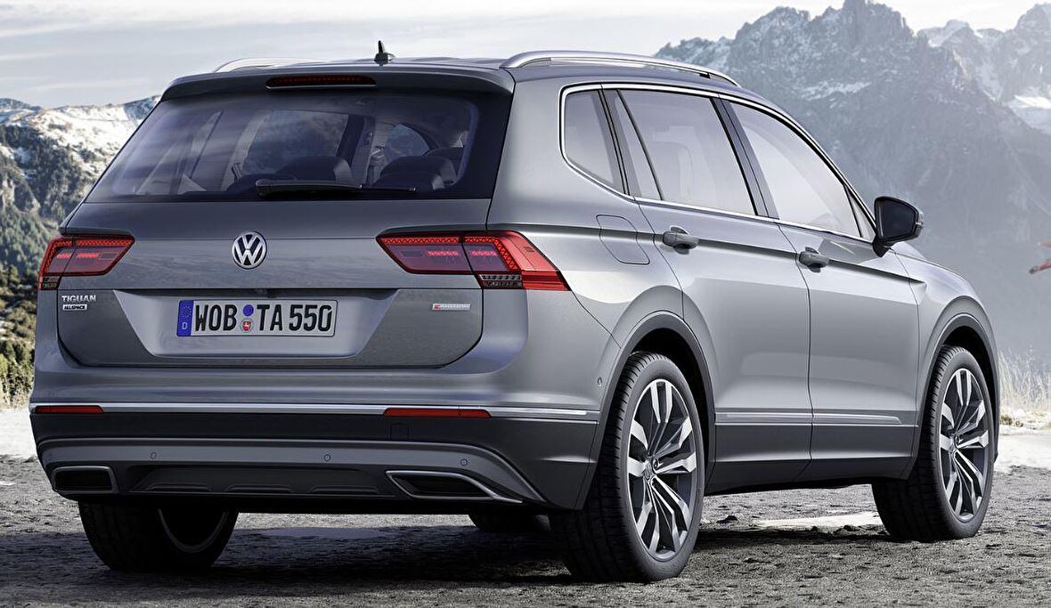 Vw tiguan arka tampon difüzör çift çıkış 2016+ r-line gri