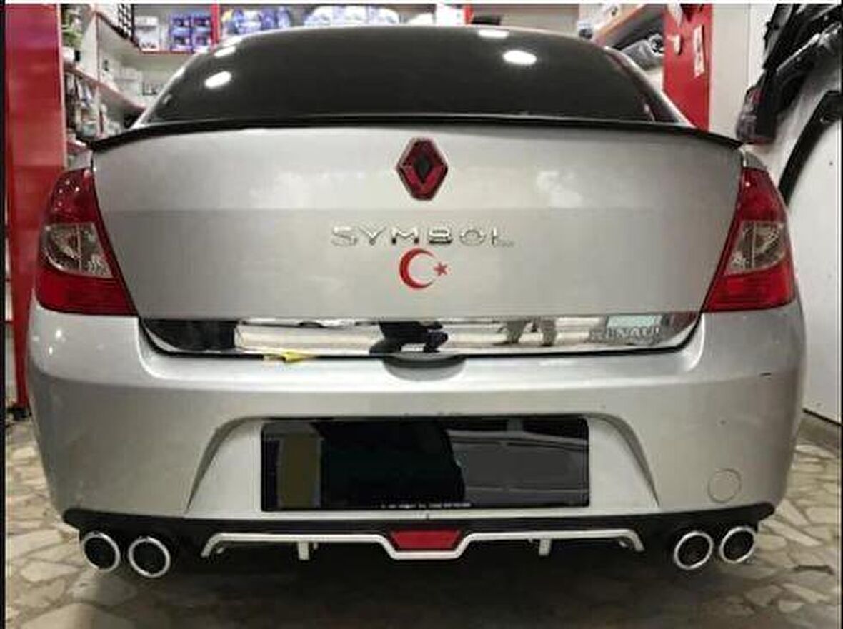 Renault clio symbol arka tampon difüzörü gri 4 çıkış plastik