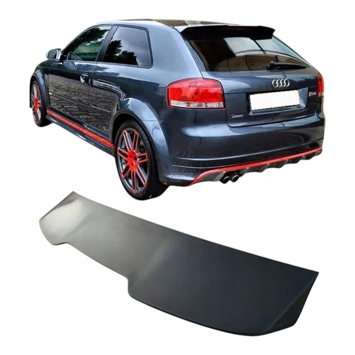 AUTOGP  Audi a3 hb bagaj üstü spoiler  siyah boyalı 8p 2003 / 2013