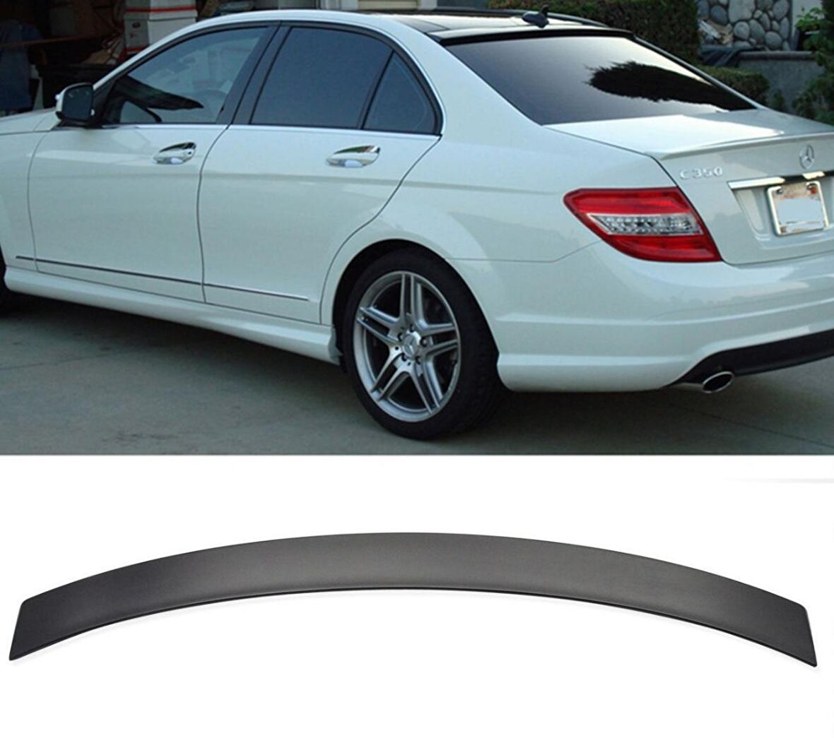 Mercedes w204 cam üstü spoiler boyalı pianoblack 2007 / 2014 c180