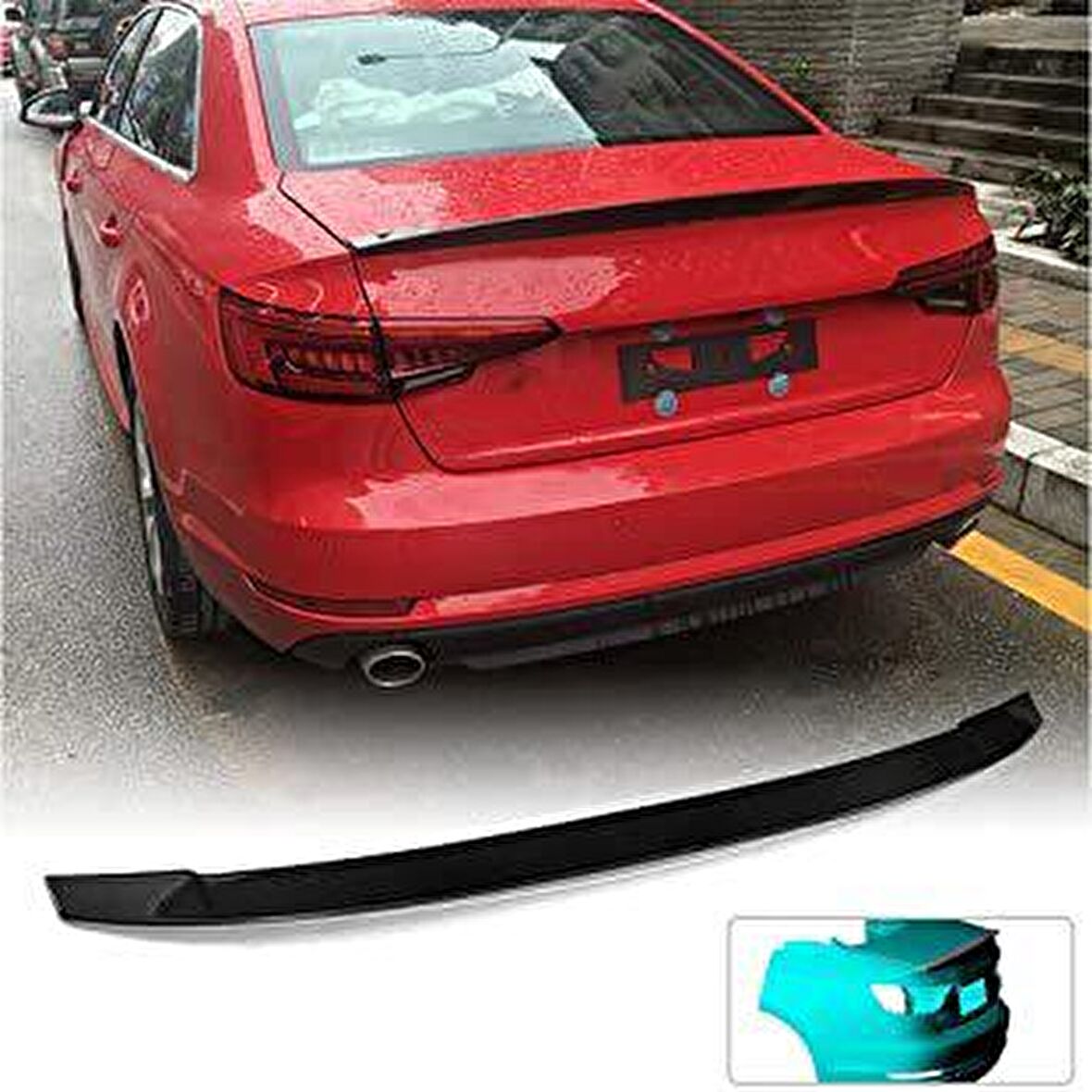 Audi a4 bagaj üstü spoiler 2017+ b9 siyah boyalı