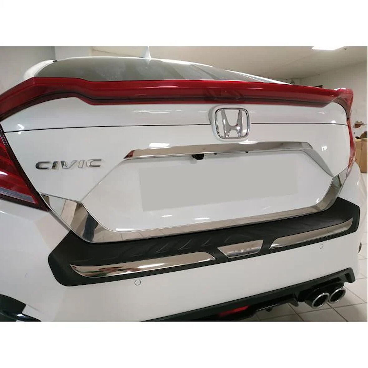 Honda civic fc5 uyumlu arka tampon koruma plastiği kaplama 2016+