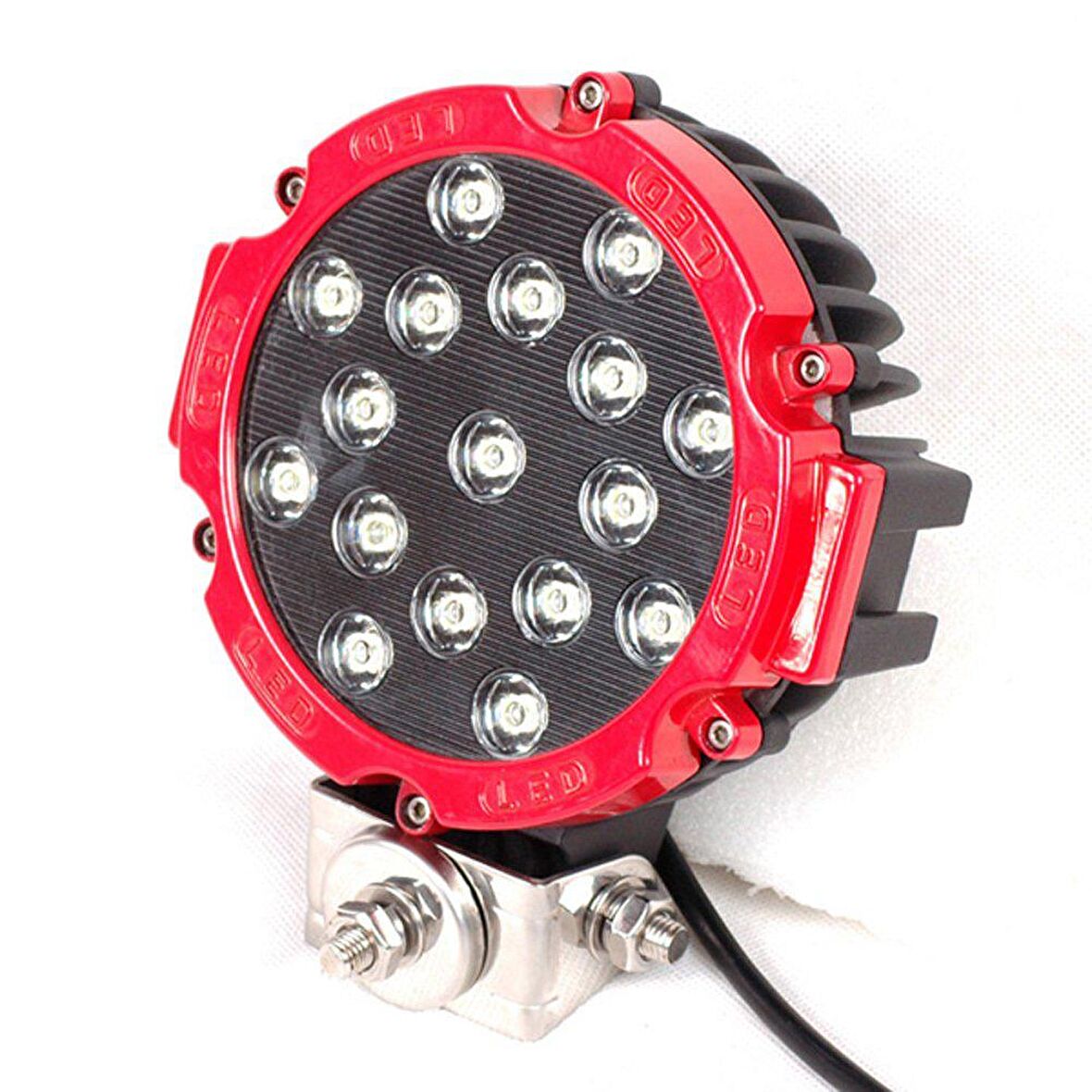 Off road sis lambası ledli 51watt 17 ledli kırmızı 4x4