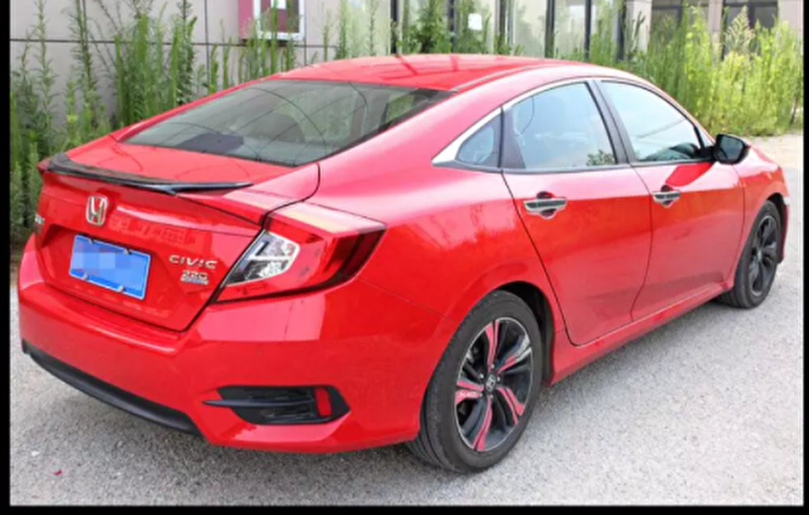 Honda civic fc5 uyumlu bagaj üstü spoiler anatomik hybrid siyah 2016+