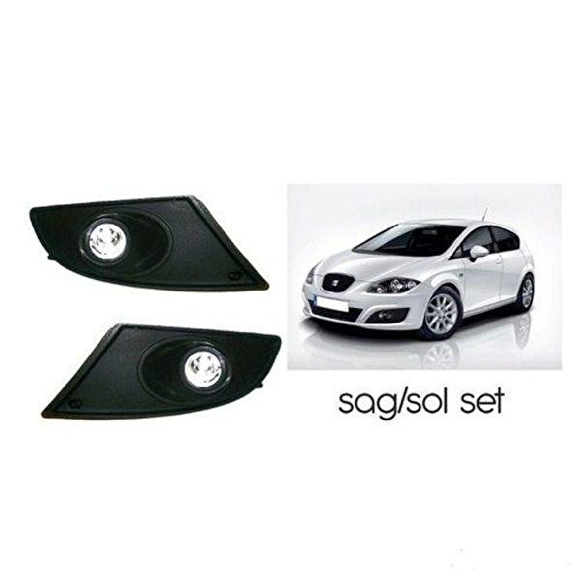 Seat leon sis lambası farı oem çerçeveli 2005-2009