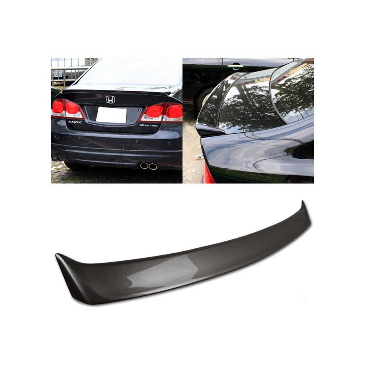 Honda civic fd6 uyumlu bagaj üstü spoiler siyah boyalı 2006 / 2009