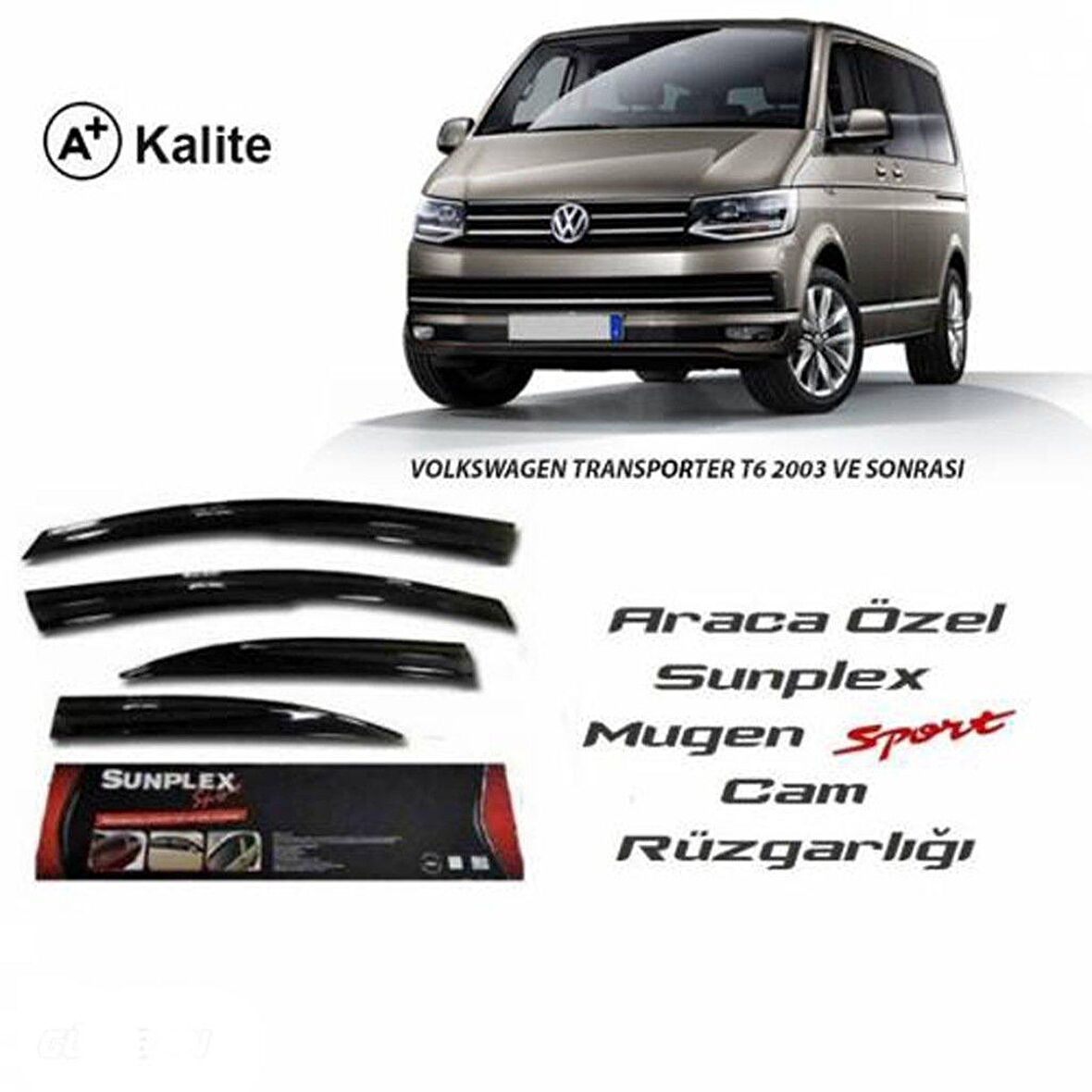 Vw transporter t5 t6 t7 cam rüzgarlığı mugen tip sunplex