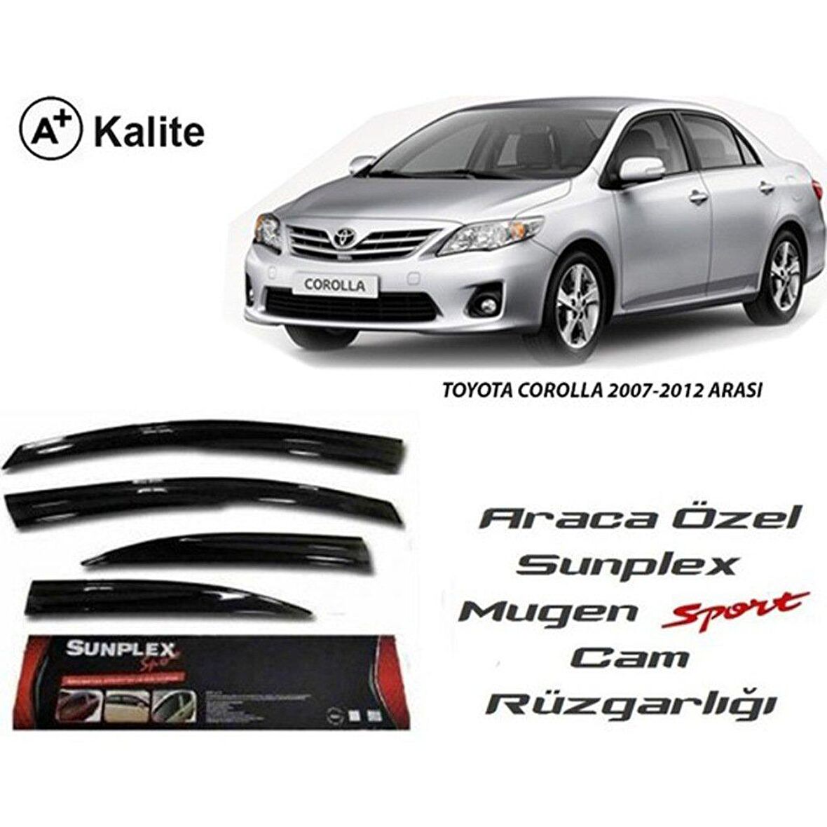 Toyota corolla cam rüzgarlığı 2007 / 2012 mugen tip sunplex