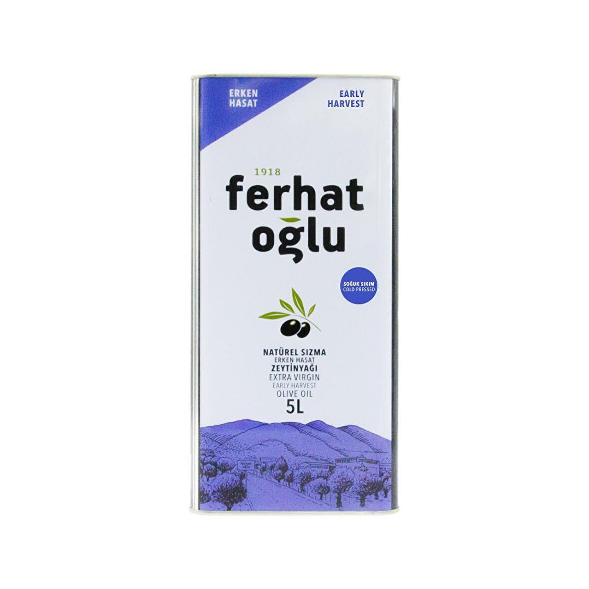Ferhatoğlu Erken Hasat Sızma Zeytinyağı 5 lt Teneke 
