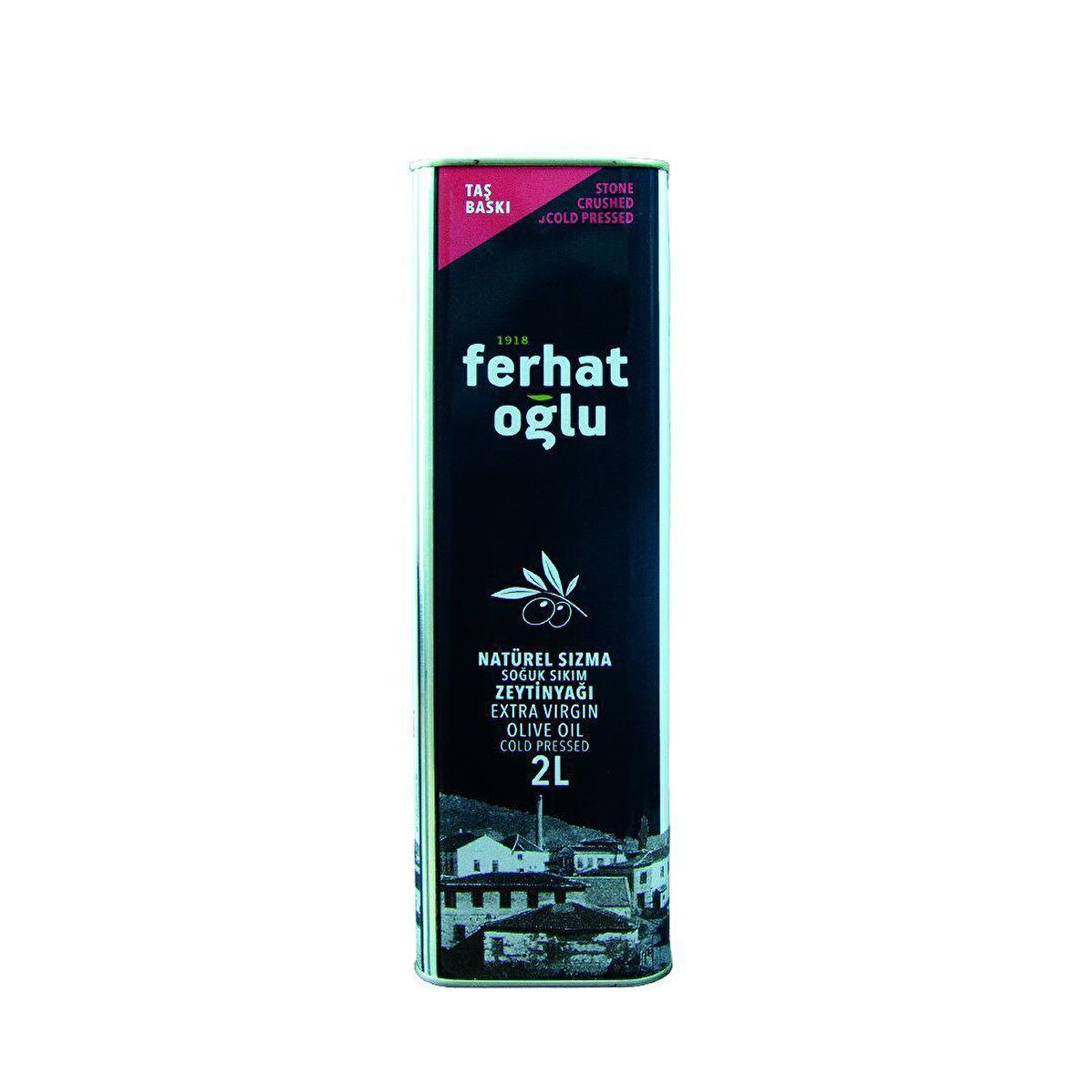 Ferhatoğlu Taş Baskı Soğuk Sıkım Zeytinyağı 2 lt Teneke 