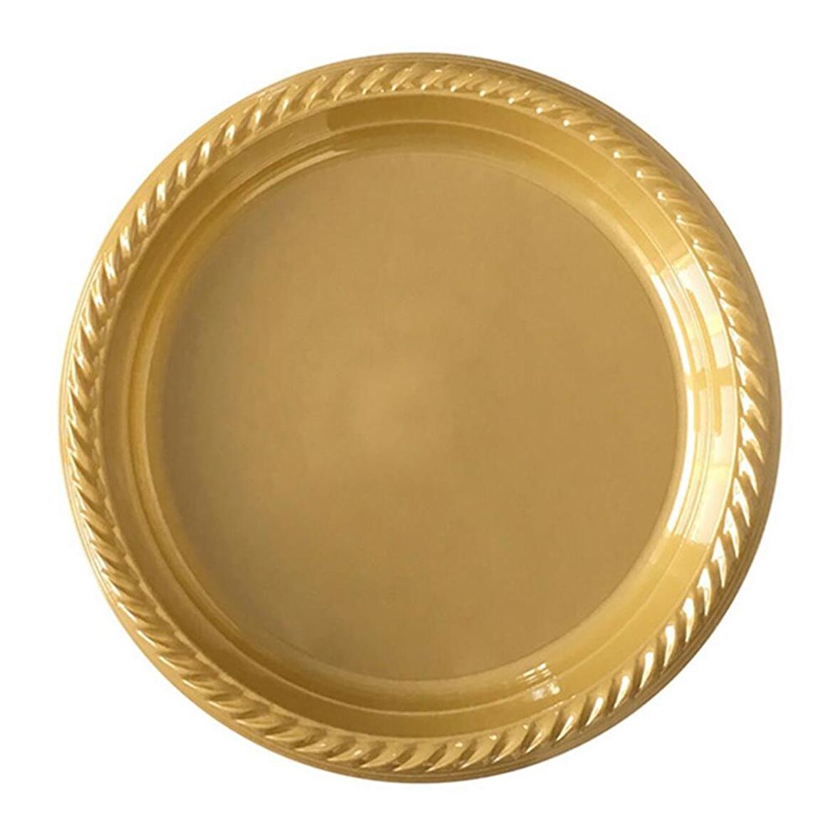 Gold (Altın Sarısı) Renk Plastik Tabak 22 cm-20 Adet