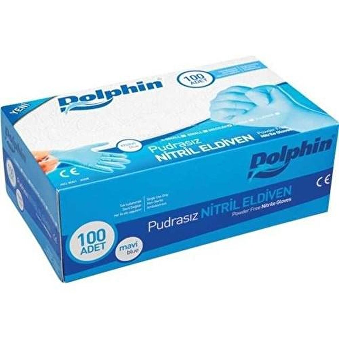 Pudrasız Mavi Nitril Eldiven Küçük Boy (S) 100 Lü Paket