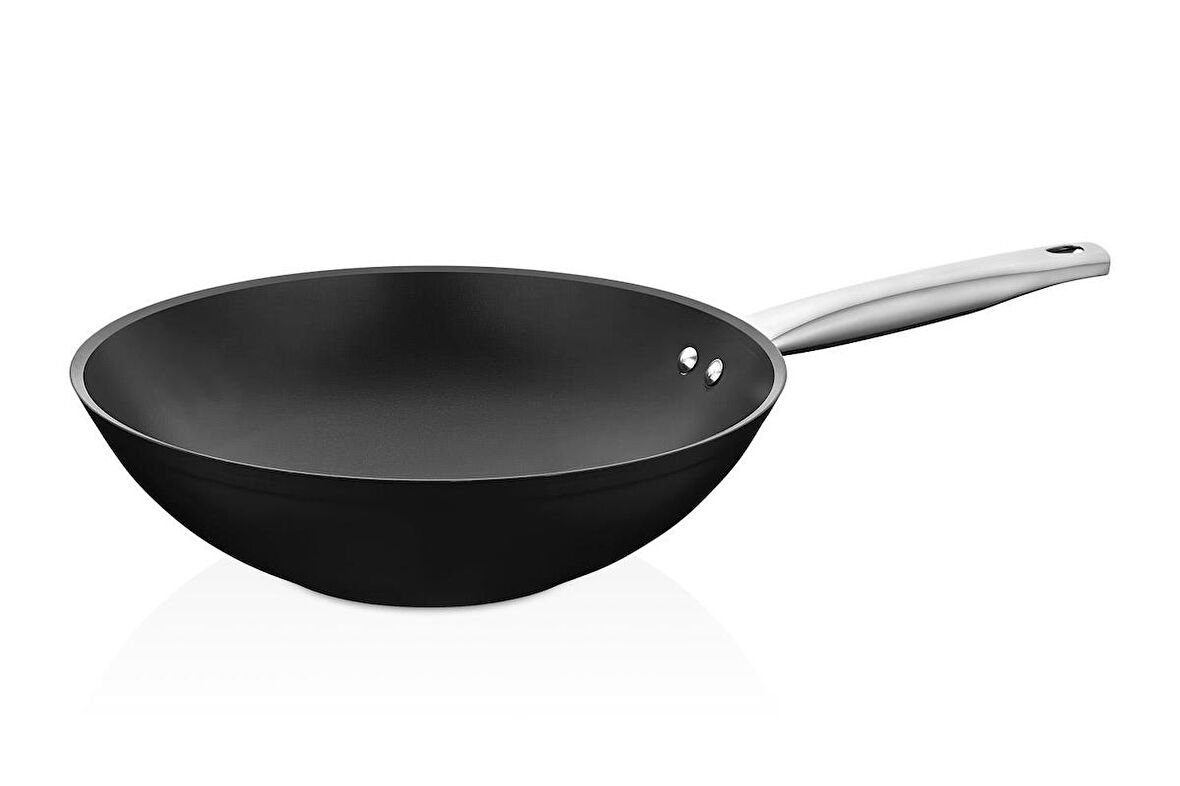 Amboss Dark Granit Yanmaz Yapışmaz Titanyum Kaplama Wok Tavası - 28 cm