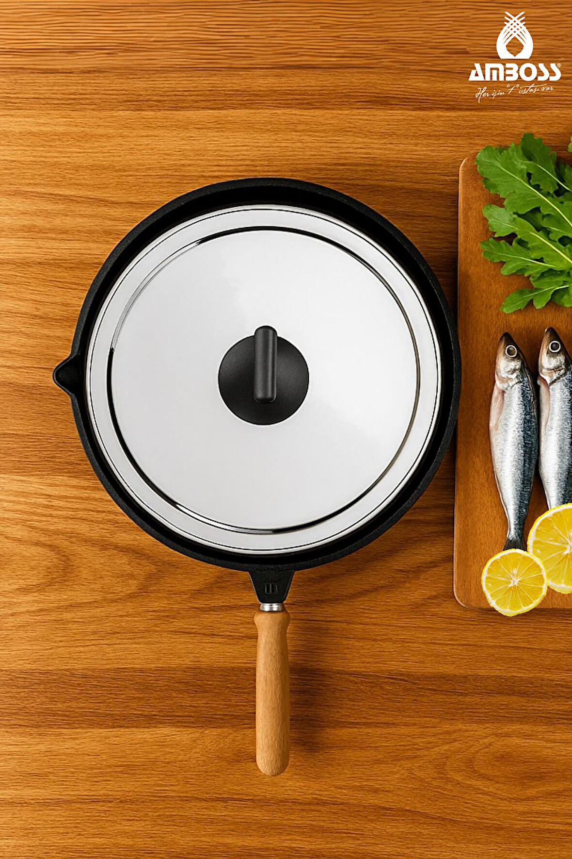 Vento Döküm Kapaklı Balık Tavası