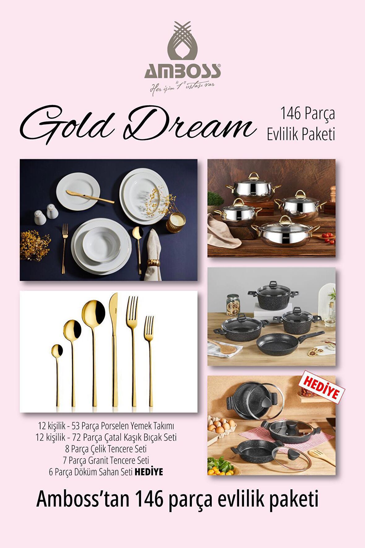 GOLD DREAM-146 Parça Evlilik Paketi