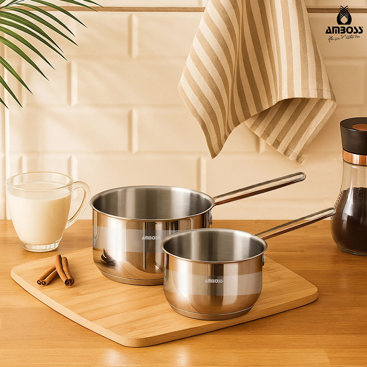 Amboss 2 Parça Mama Seti - 16-18 cm Kapaksız Sütlük
