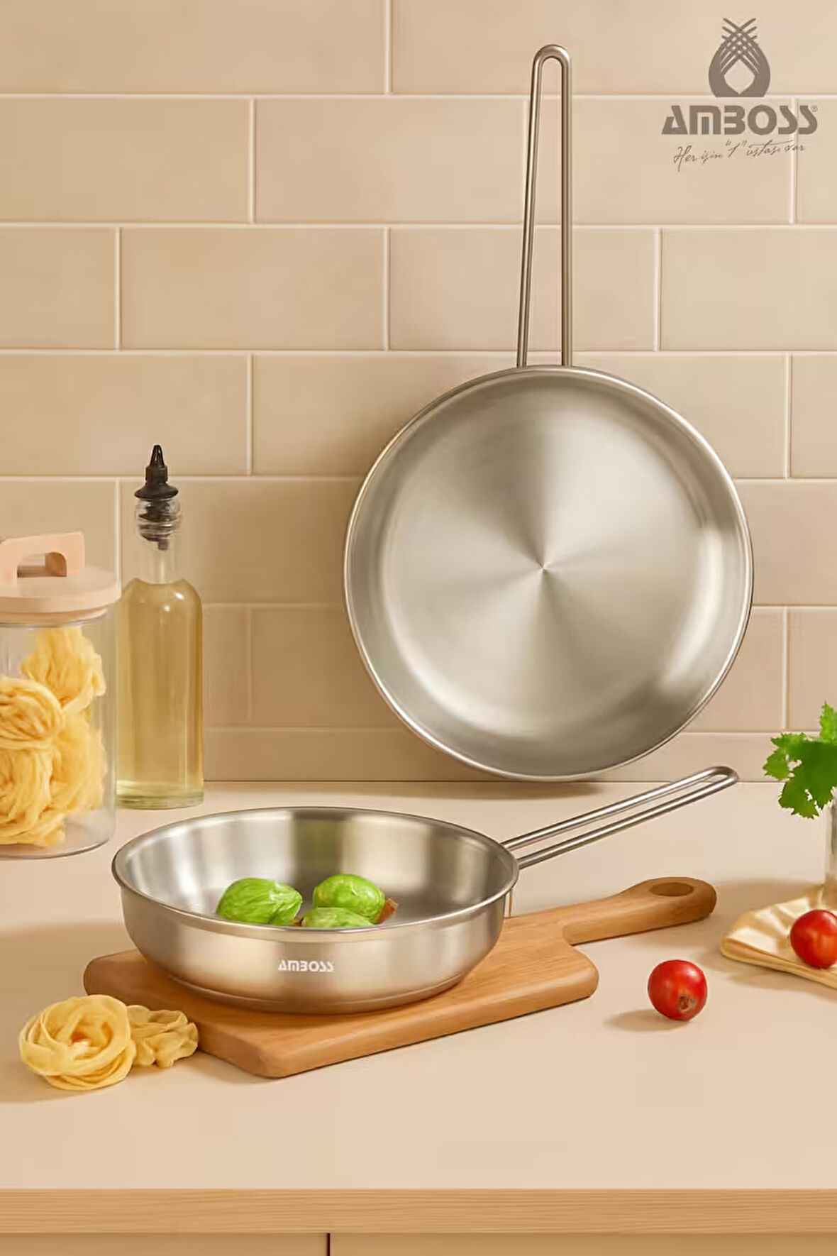 Lion 2 Parça Kapaksız Çelik Tava Seti 