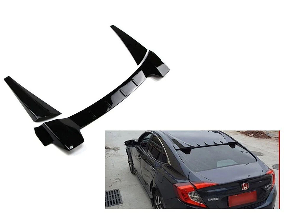 AUTOGP  Honda civic fc5 cam üstü spoiler typer model siyah boyalı 2016 / 2021