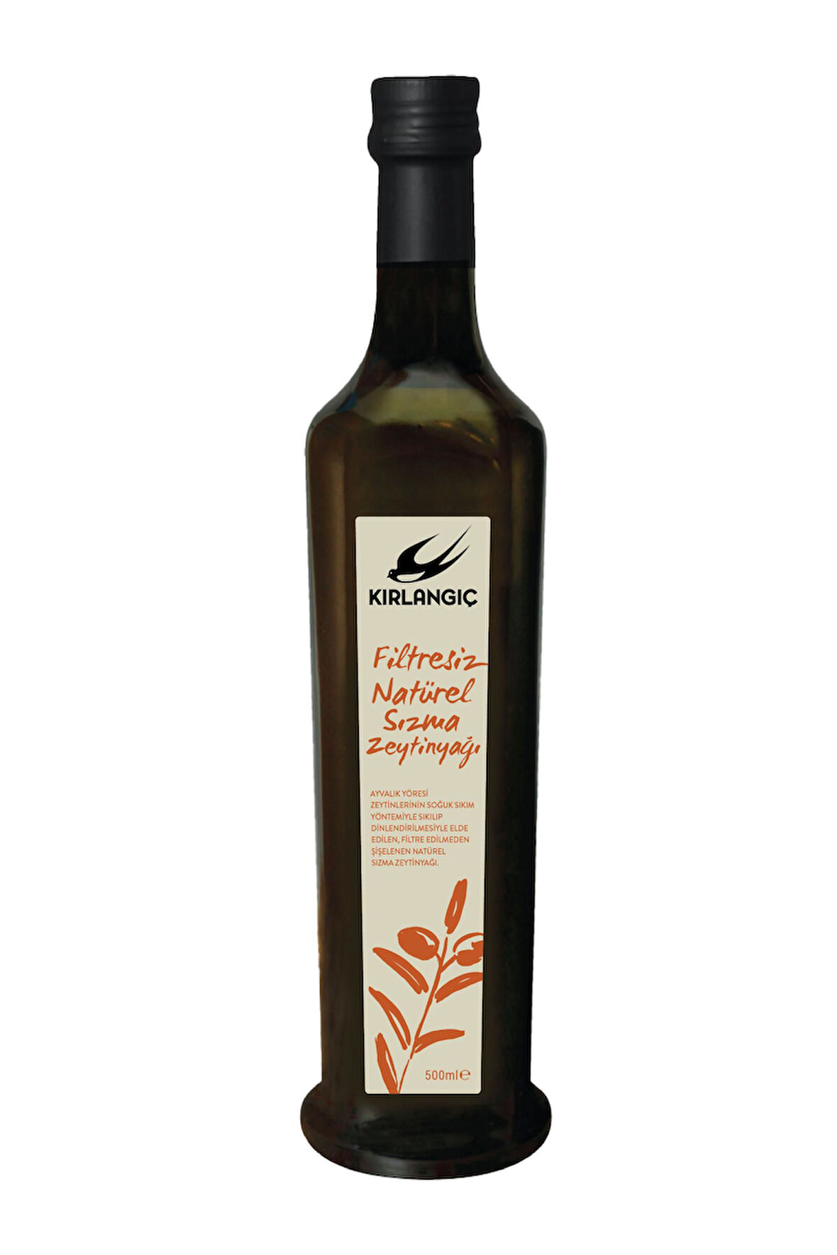 KIRLANGIÇ FİLTRESİZ NATÜREL SIZMA ZEYTİNYAĞI  CAM ŞİŞE 500 ML