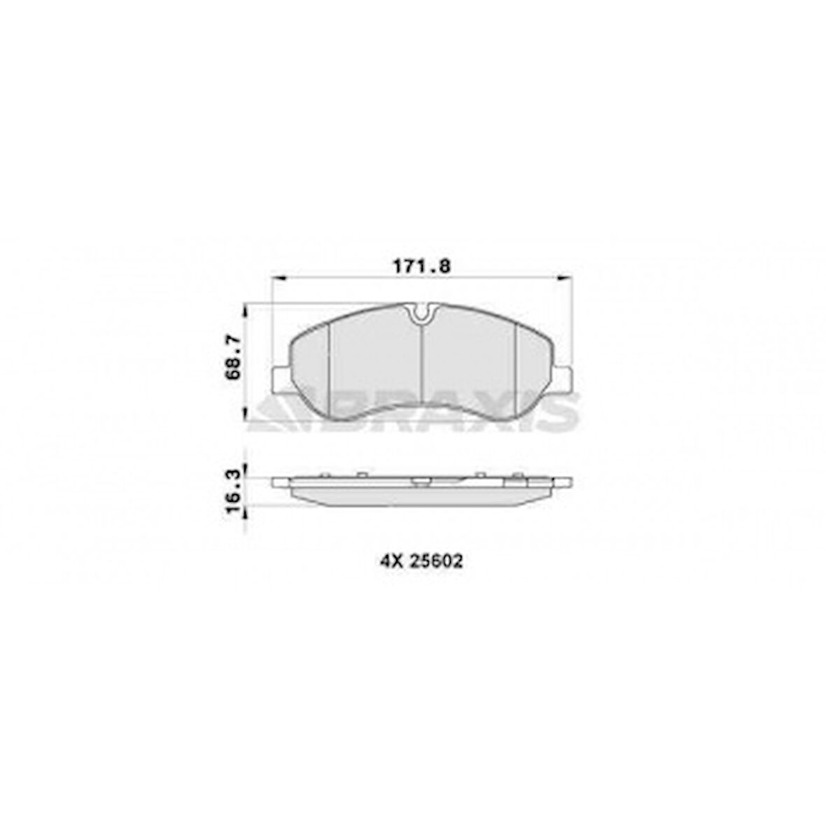 Ford On Fren Balatası Transıt Custom V362-V363 12> (arka Tek Teker) - Braxıs Ab0503