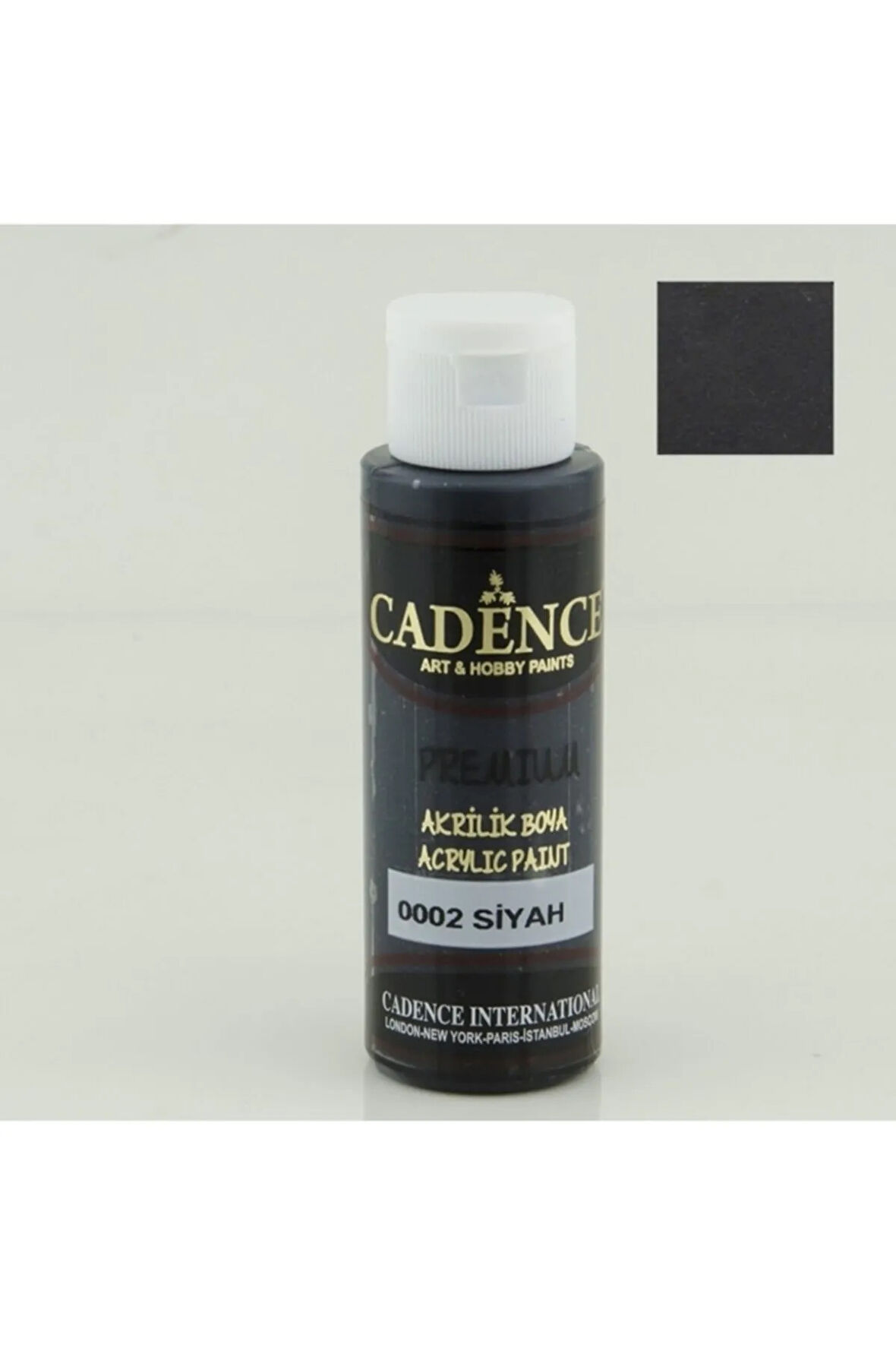 0002 Siyah - Premium Akrilik 70ml | Marmara Hobi