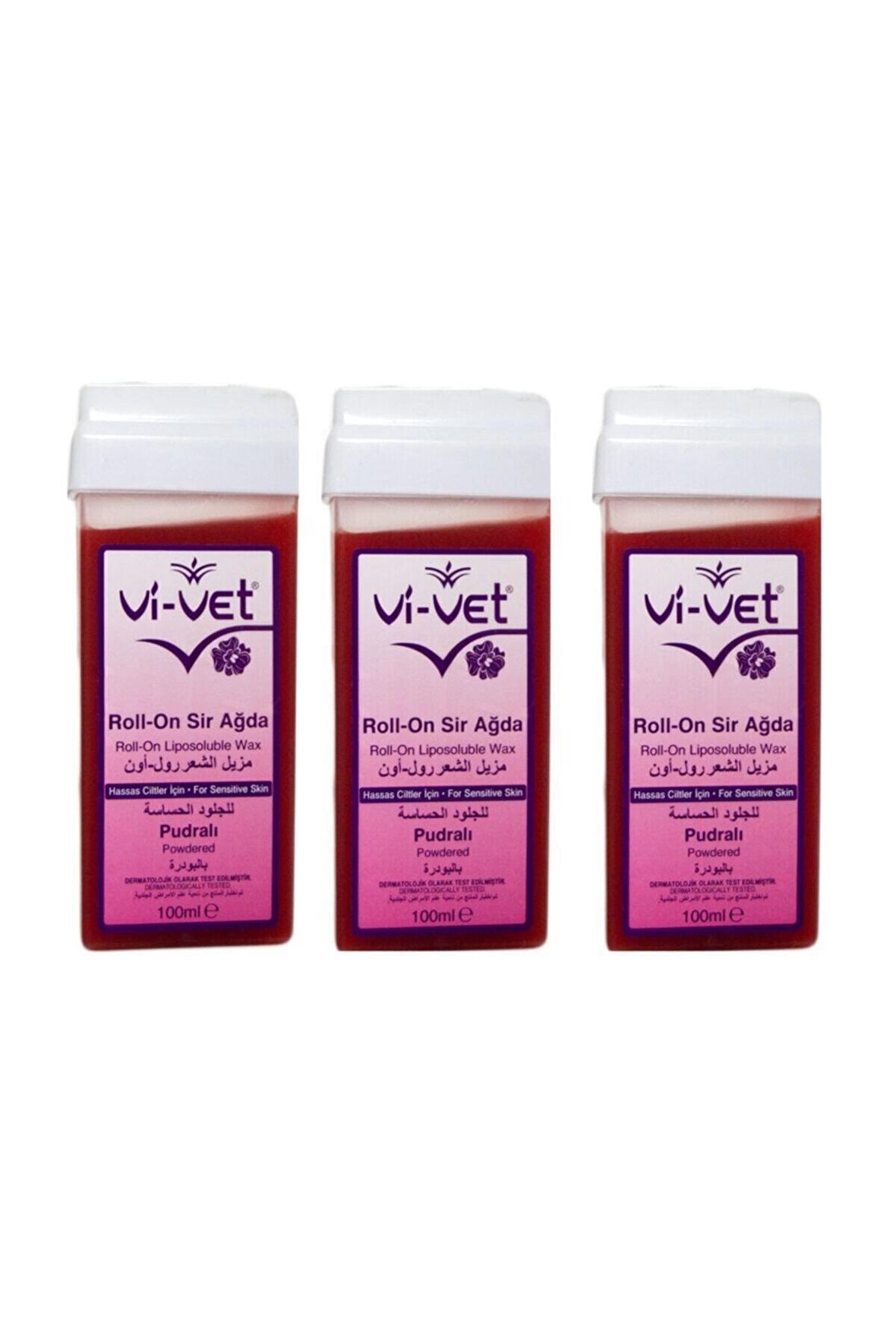 Vi-vet Kartuş Roll-on Pudralı Sir Ağda 100 ml x3 Adet