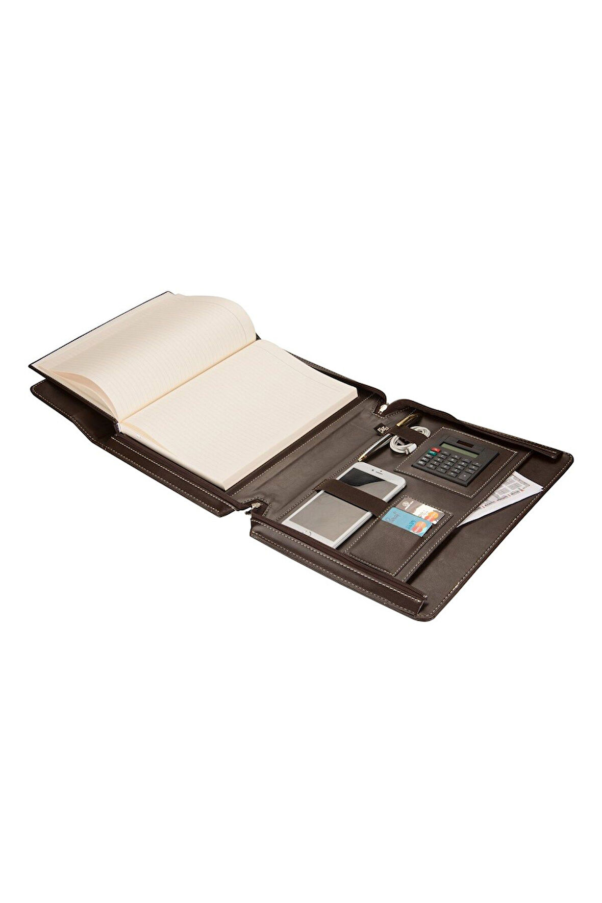 Organizer Ajanda Diplomat Kulplu Fermuarlı Tarihsiz Düz 20x28 Defterli Padfolio Vegan 28x34,5 cm