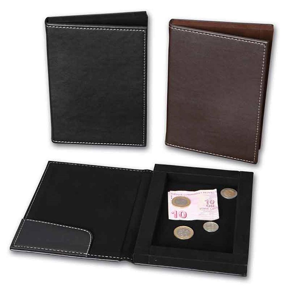 2K ADİSYON KUTUSU 14x20 SUNİ DERİ KAHVE 4006K