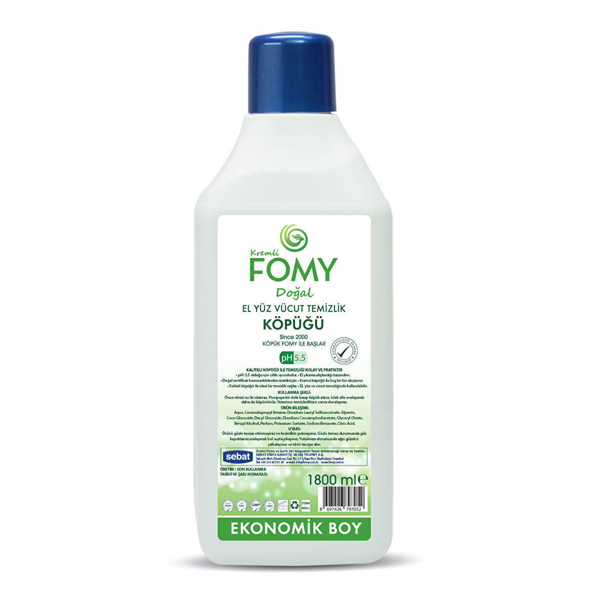 FOMY Doğal Köpük Sabun 1800 ml