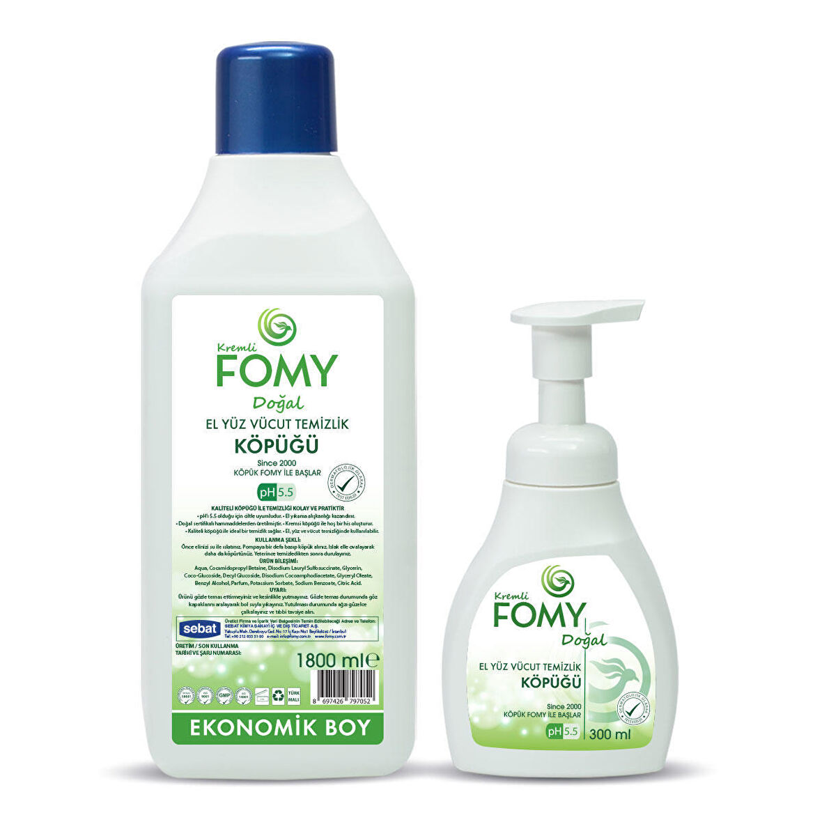 FOMY Doğal Köpük Sabun 1800 + 300 ml