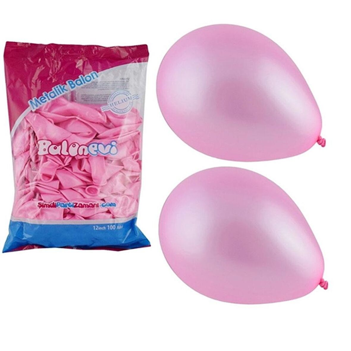 Balonevi Balon Metalik Pembe 100 Lü